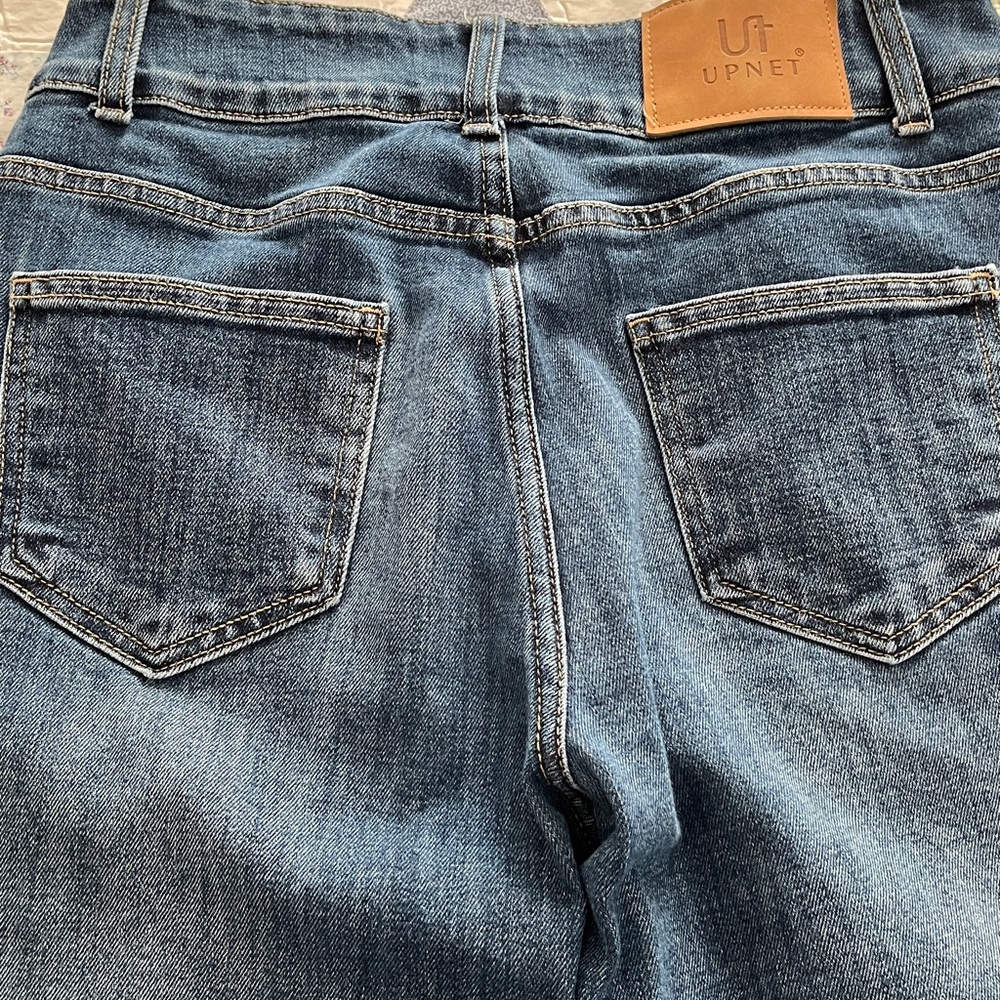 Upnet Stacked Button Wide Leg Jeans - Picture 9 of 9